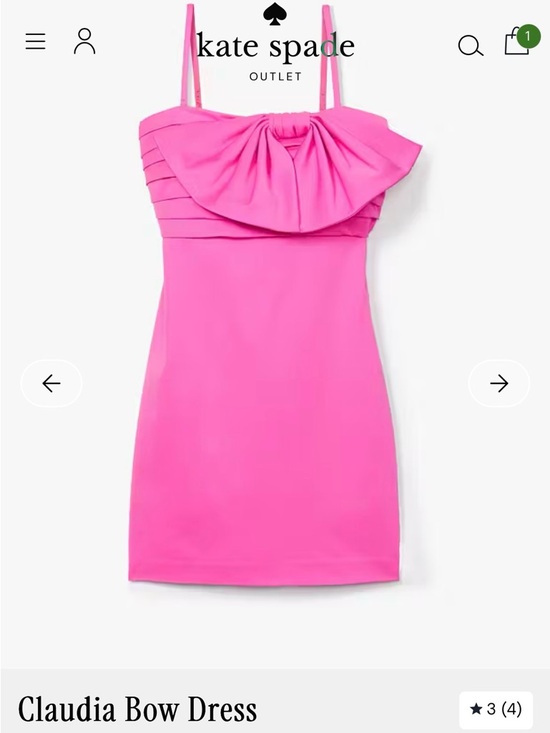 kate spade Dresses & Skirts - kate spade Hot Pink Bow-Detail Mini Dress, NWOT, Size 12, runs small in bust